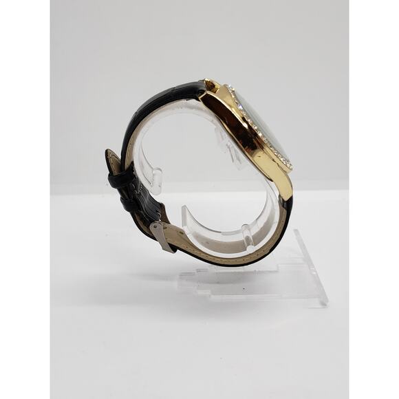 Jessica Carlyle Men's dress watch. Black face, jeweled bevel. 9270 Working watch - Picture 5 of 9